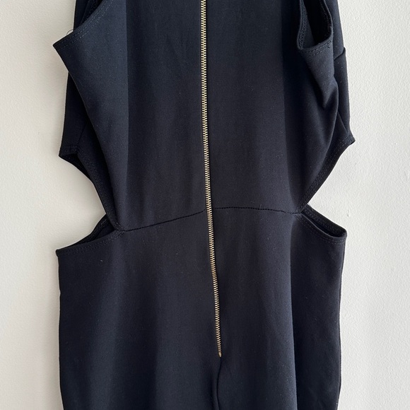 Rolla Costa Black Bodycon Tank Top Cutout Zippered Dress, Size Medium - Picture 14 of 16